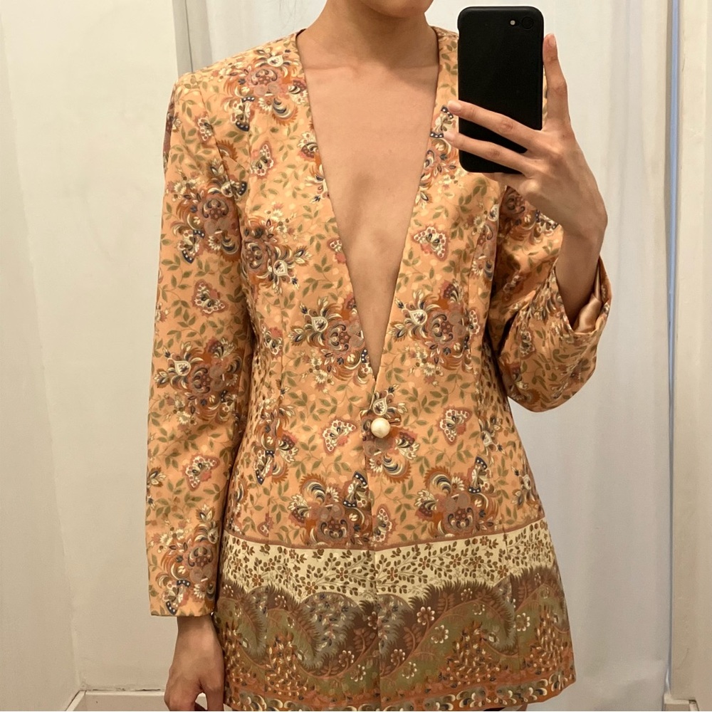 Peach Vintage Silk Blazer